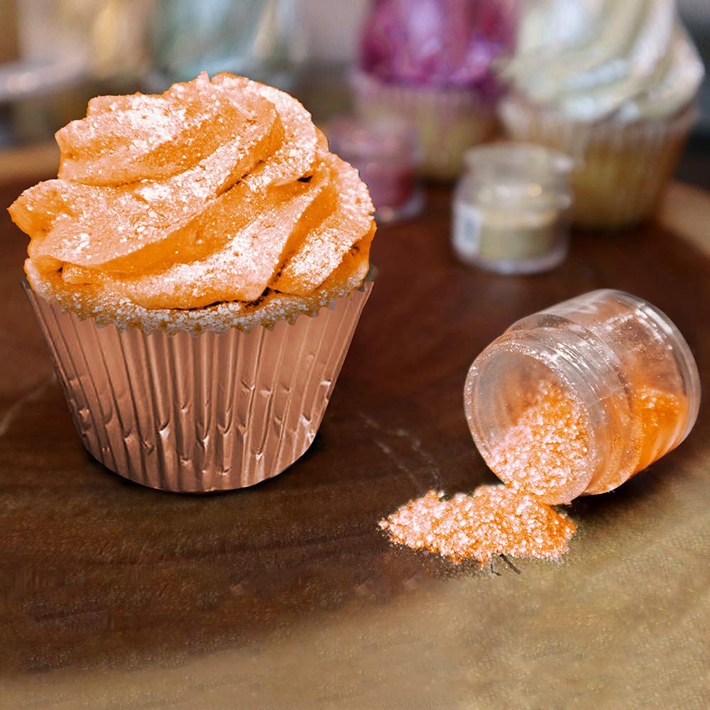 Bakell - Tinker Dust Creamsicle Orange Edible Glitter for Cakes, Cupcakes, Cake Pops, Drinks, Desserts and Beverages, 1x 45g Shaker Jar