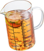 Glass Measuring Cup-[Insulated handle | V-Shaped Spout]-Made of High Borosilicate Glass Measuring Cup for Kitchen or Restaurant, Easy to Read, 500 ML (16 Oz, 2 Cup)