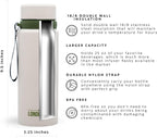 London Sip 25 oz Multi-Purpose Tea Infuser Mug – Fruit Infuser Water Bottle for Hot and Cold – Double Wall Stainless Steel Insulated, Safari Beige