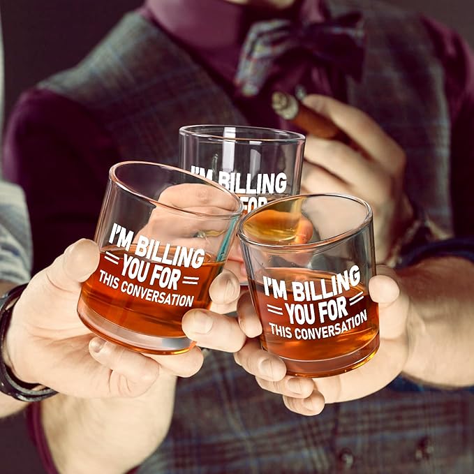 Futtumy I'm Billing You for This Conversation Whiskey Glass - Lawyer Gift for Men, Funny for Attorneys, Professional Consultants - White Elephant Christmas for Coworkers, Friends