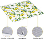 Tropical Lemon Leaves Dish Drying Mat, Highly Absorbent Microfiber Kitchen Counter Pad Reusable Washable, 16*18"
