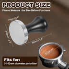 uxcell 58mm Coffee Tamper, Stainless Steel Espresso Press Tamper, Espresso Tamper with Wooden Handle Suitable for Coffee Shop, Restaurant Bar, Bakery (Black)