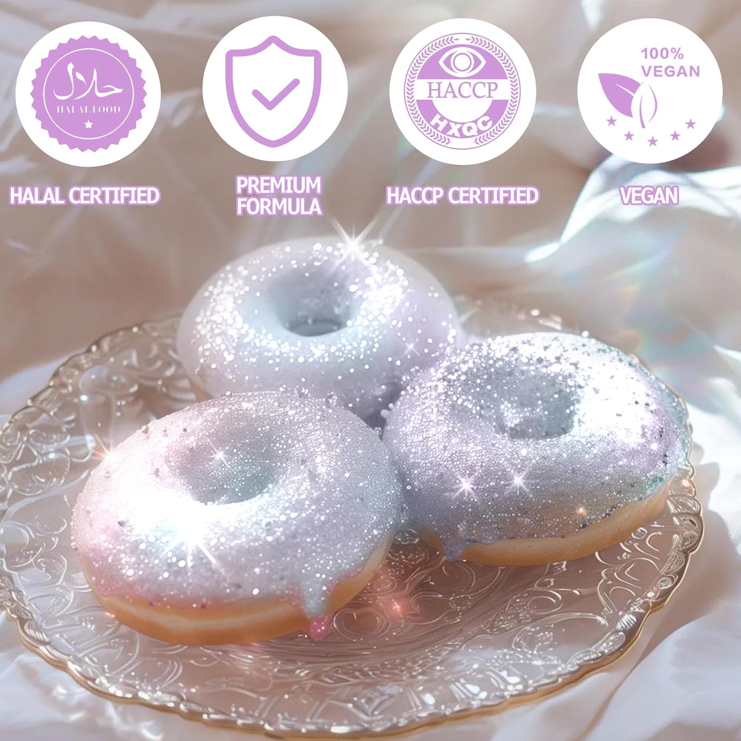 Nomeca Edible Glitter for Drinks Cakes, 8 grams Food Grade Luster Dust Sprinkles Glitter for Cake Decorations, DIY Cocktails, Beverages & Cake Decorating, Dessert Cake Topper (3-Iridescent)