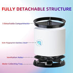 Silverware Organizer Kitchen Utensil Holder 360°Rotating For Counter Organizer Stainless Steel Storage Silverware Caddy 3 Compartment Flatware Spoon Spatula Tool Cutlery Container(White)