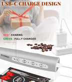 YUSWKO Milk Frother Handheld for Coffee with Stand, Rechargeable Drink Mixer with 3 Heads 3 Speeds Electric Coffee Frother Whisk, Gift for Many Occasions and Festival