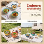 Wheat Straw Camping Bowls Sets of 6,Unbreakable 26oz Lightweight Bowls Sets for Outdoors Activity,Breakfast Bowls for Cereal and Salad.Vibrant Series