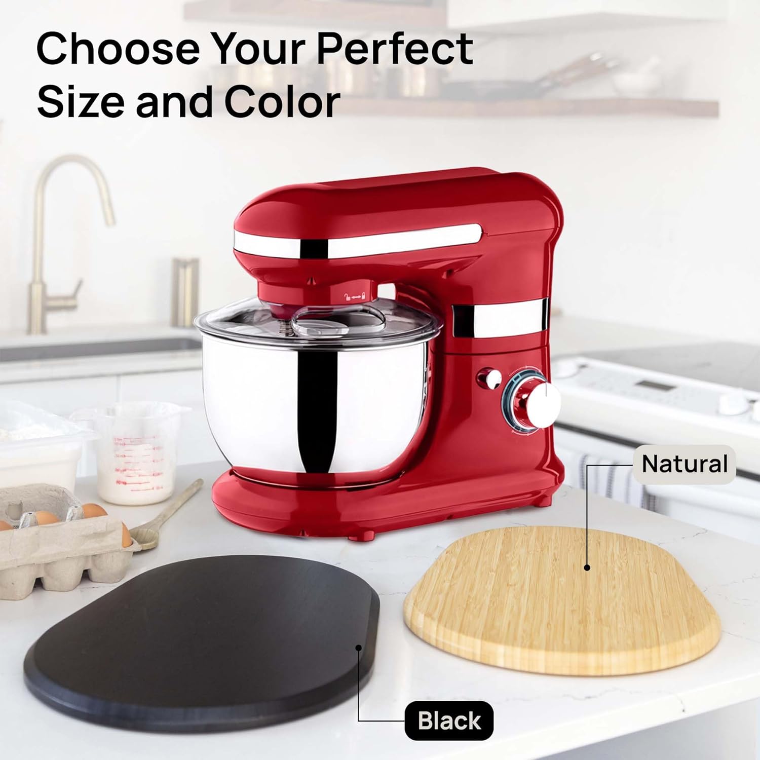 Ibyx Elegant Sliding Tray - Compatible with 5.5 Qt KitchenAid Stand Mixers and Other Heavy Appliances (Natural)