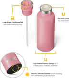 RTIC 16oz Journey Bottle Metal Stainless Steel Vacuum Insulated, BPA Free, Reusable, for Water, Hot and Cold Drinks, Travel, Sports, Camping, Dusty Rose