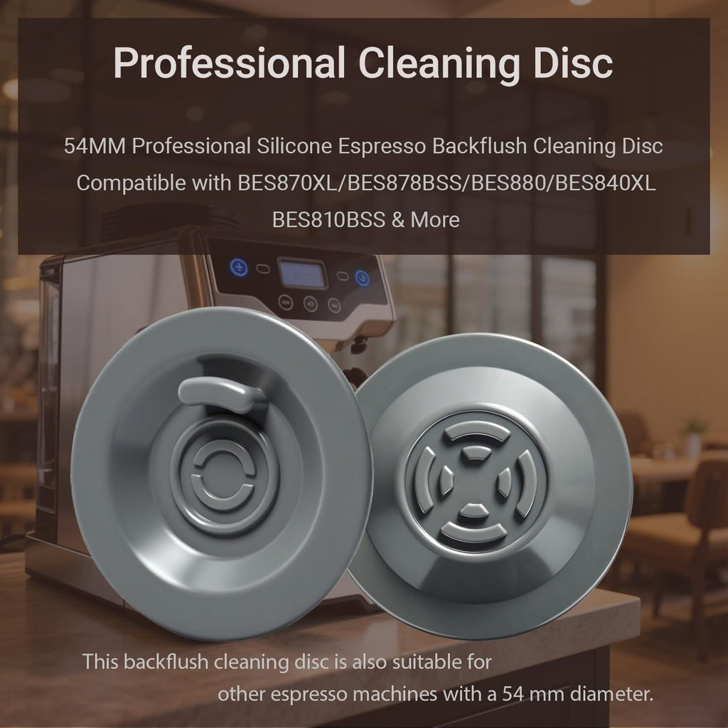 2PCS 54MM Espresso Backflush Cleaning Disc for Breville Machines - Professional Breville Cleaning Disc Compatible with BES870XL, BES878BSS, BES880 & More - Durable Blind Filter Disk for Deep Cleaning