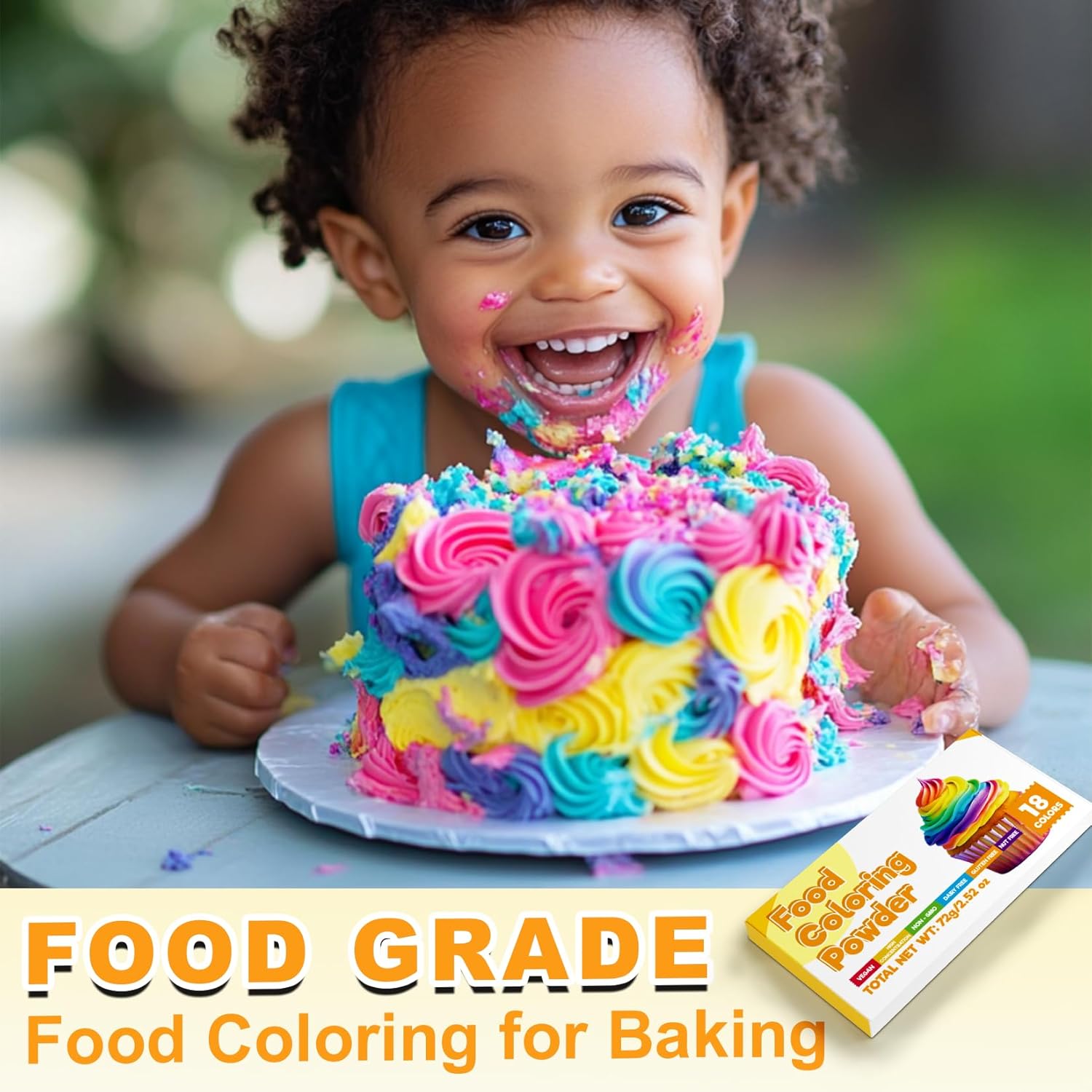 Food Coloring Powder, 18 Colors Powder Food Coloring for Baking, Powdered Edible Food Dye for Cookies, Fondant, Cake Decorating - 4g/Bottle