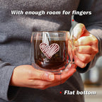 CNGLASS Double Walled Glass Coffee Mugs 10oz,Large Insulated Espresso Cups,Set of 2 Clear Glasses Cappuccino Mug with Handle(Tea Latte Glassware)