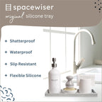 Countertop and Vanity Tray - 11.7" Silicone Bathroom Tray Countertop, Dish Soap Trays for Kitchen Counter, Sink Organizer Accessories Caddy, Toilet Laundry Shower Makeup Mat Oil Holder