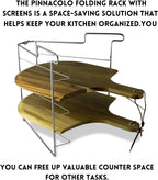 Folding Pizza Rack with Five 14 Inch Pizza Screens - Compact and Convenient Design for Easy Storage and Baking Multiple Pizzas