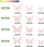 SAOROPEB 3D Butterfly Wall Decor - 48 Pcs, 4 Styles, 3 Sizes - Removable Wall Stickers for Pink Room Decor, Birthday Parties, Cake Decorations