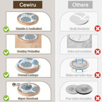 Wood Coasters Set of 8 with Holder, Cewiru Cup Mat for Drinks, Absorbent Coasters with Felt Insert for Coffee Table Protection, Modern Style Home Dining Table Decor, 4.3" Gray