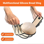 Silicone Bread Sling for Dutch Oven - 2 Pcs Non-Stick & Easy to Clean Reusable Silicone Bread Baking Mat Set with Extra Long Handles, Easy to Transfer Sourdough Bread, Gray, Orange