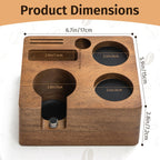 Espresso Tamping Station 54mm, Walnut Portafilter Holder, Espresso Organizer Station, Espresso Machine Accessories, Distributor Slot and Multi Accessory Storage