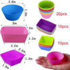 XANGNIER 40 Pcs Silicone Lunch Box Dividers,Reusable Lunch Bento Box Accessories for Kids,Lunchbox Supplies Accessories,Back to School Lunch Essentials,Silicone Cupcake Liners,Muffin Cups