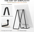 TR-LIFE 10 Inch Large Plate Stands for Display - Metal Plate Holder Display Stand + Picture Frame Holder Stand + Small Easels for Decorative Platter, Book, Plaques, Photo, Tabletop Art (2 Pack)