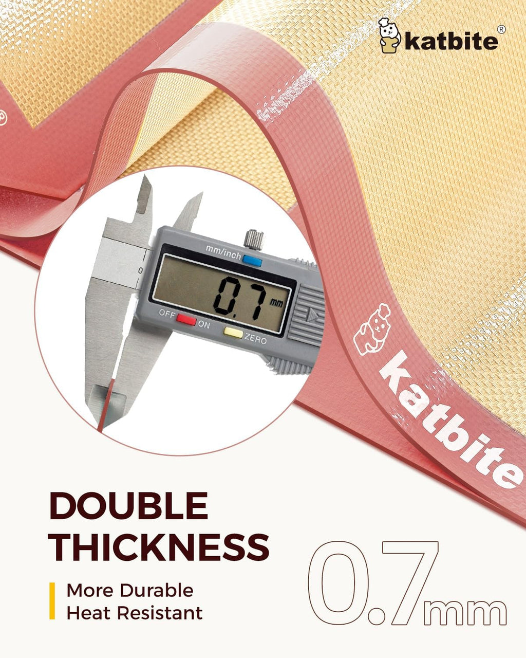 Katbite Silicone Baking Mat Colorful Collection - Set of 3: 2 Half Sheets Mats (11 5/8" x 16 1/2") + 1 Quarter Baking Sheet, Reusable & Nonstick Bakeware Mats for Cookies, Macarons, Bread (Pink)