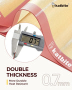 Katbite Silicone Baking Mat Colorful Collection - Set of 3: 2 Half Sheets Mats (11 5/8" x 16 1/2") + 1 Quarter Baking Sheet, Reusable & Nonstick Bakeware Mats for Cookies, Macarons, Bread (Pink)