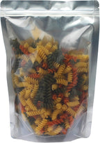 AwePackage 100 Pack of 7"x10" Airtight Zipper Stand Up Pouch Bag - Clear Front Aluminum Foil Back Heat Sealable Zip Lock