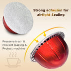 CAPMESSO Aluminum Foil Lids for Nespresso Vertuo Pods: 100 PCS Foil Seal Cover for Reusable Nespresso Pods Vertuo - V2 Perfect Size for nespresso refillable pods(Foil Lids Only)