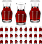 30 Pack Single Serving Wine Carafe Glass Small Mini Carafe Individual Wine Refill Decanter for Dinner Parties Tastings Bars Restaurants (6.5 oz)