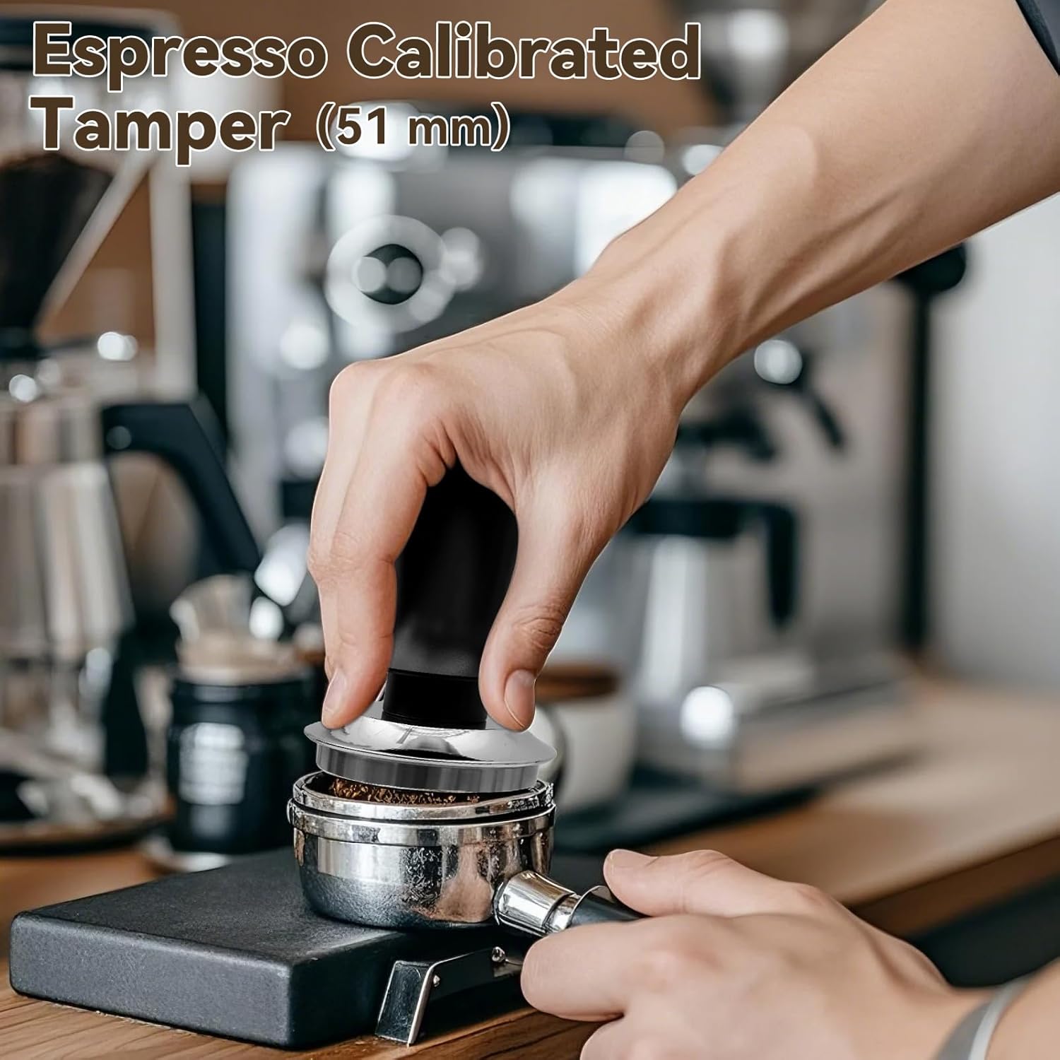 Espresso Tamper Set, Barista Tools Kit for 58mm Coffee Machine and Portafilters, Spring-Loaded 304 Stainless Steel Base 30lbs Coffee Calibrated Tamper Tools for Enjoying cafes Home Office hotels(58mm)