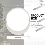 MAONAME White Decorative Tray for Coffee Table, Modern Round Serving Tray with Handles, 13" Plastic Tea Trays for Ottoman, Bathroom Decor