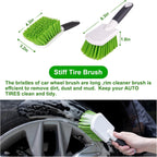ITTAHO 4 Pack Car Wash Brush Wheel Cleaning Woolies Brush Detailing Brush and Stiff Tire Brush Tires Wheel Brushes for Cleaning Wheels for Wheels, Rims, Carpet, Truck, SUV, Moto, RV, Motorcycle