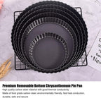 Fluted Tart Pan with Removable Bottom, Carbon Steel Round Tart Pan, Deep Baking Dish Pie Plate for Cakes Pies ([Thickened] 13-inch live bottom pie plate)