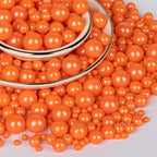 Twisweet Orange Pearl Sprinkles for Cake Decorating, Edible Sugar Pearls for Baking, Mix Size, Cake Topper Cupcake Cookie Ice Cream Dessert Decorations, Halloween Birthday Autumn Party Supplies (130g/4.58oz)