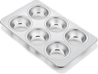 Homikit 1 Pack Muffin Pan, Stainless Steel Cupcake Tin with 6 Cups Regular Size, Thick Metal Egg Bites Bakeware for Oven Baking, Rust Free & Non Toxic, Also Be Snack Tray for Kids, Dishwasher Safe