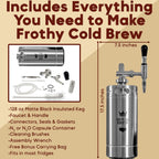 The Original Royal Brew Nitro Cold Brew Coffee Maker - Gift for Coffee Lovers - 128 oz Extra Large Home Keg, Nitrogen Gas System Coffee Dispenser Kit