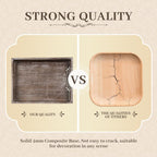 Wooden Decorative Tray, Rectangular Serving Tray with Wood Bead, Farmhouse Big Tray for Ottoman, Countertop, Coffee Tabl, 16.5" x 13"x 1.6" (Retro Brown)