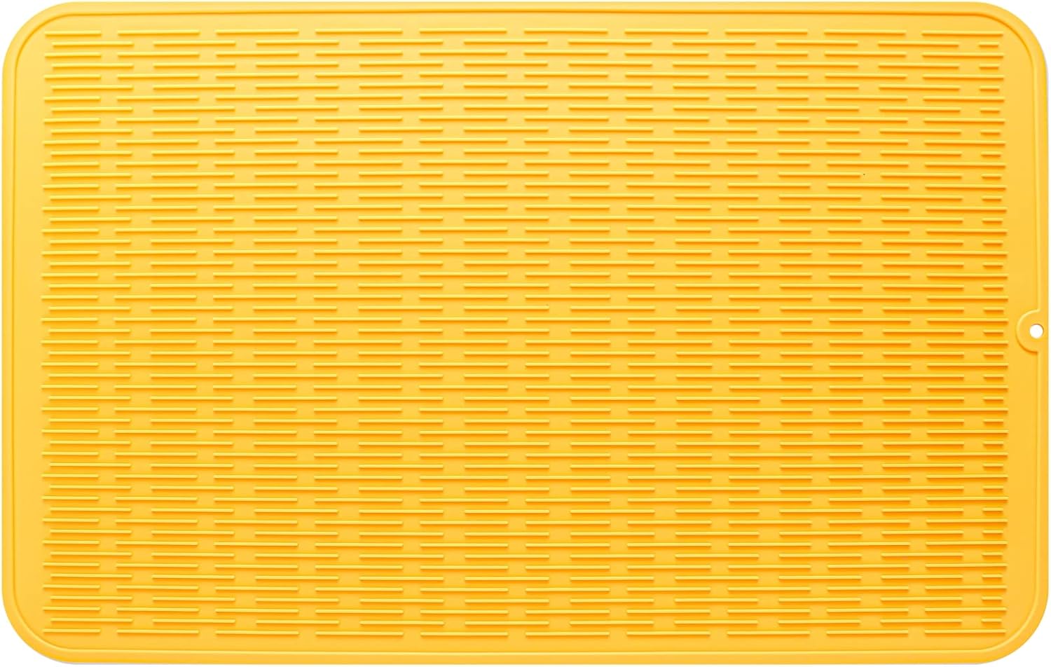 Silicone Dish Drying Mat for Multiple Usage,Easy clean,Eco-friendly,Heat-resistant Silicone Mat for Kitchen Counter or Sink,Refrigerator or Drawer Liner Yellow 3XL 28 inches x 18 inches