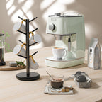 BAMBANG Coffee Mug Tree, 360° Rotating Bamboo Cup Holder Tree for Counter Top, Mug Rack with 8 Hooks, Mug Stand for Coffee Bar, Home, Black