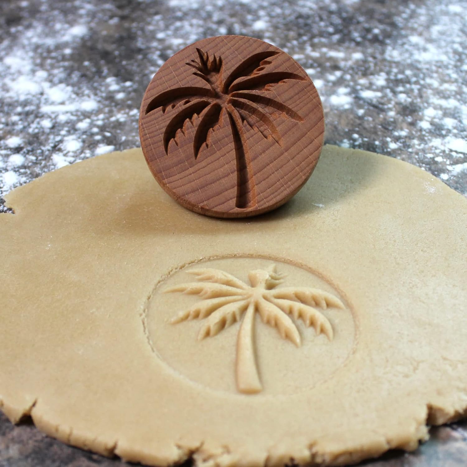 Wood Cookie Stamp, 2.5 Inch (Palm Tree CS 012)