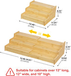 3-Tier Expandable Bamboo Mug Holder For Countertop Coffee Cup Holder Display Mug Organizer Mug Rack for Coffee Bar Organizer Mug Shelf for Cabinet for Kitchen, Home