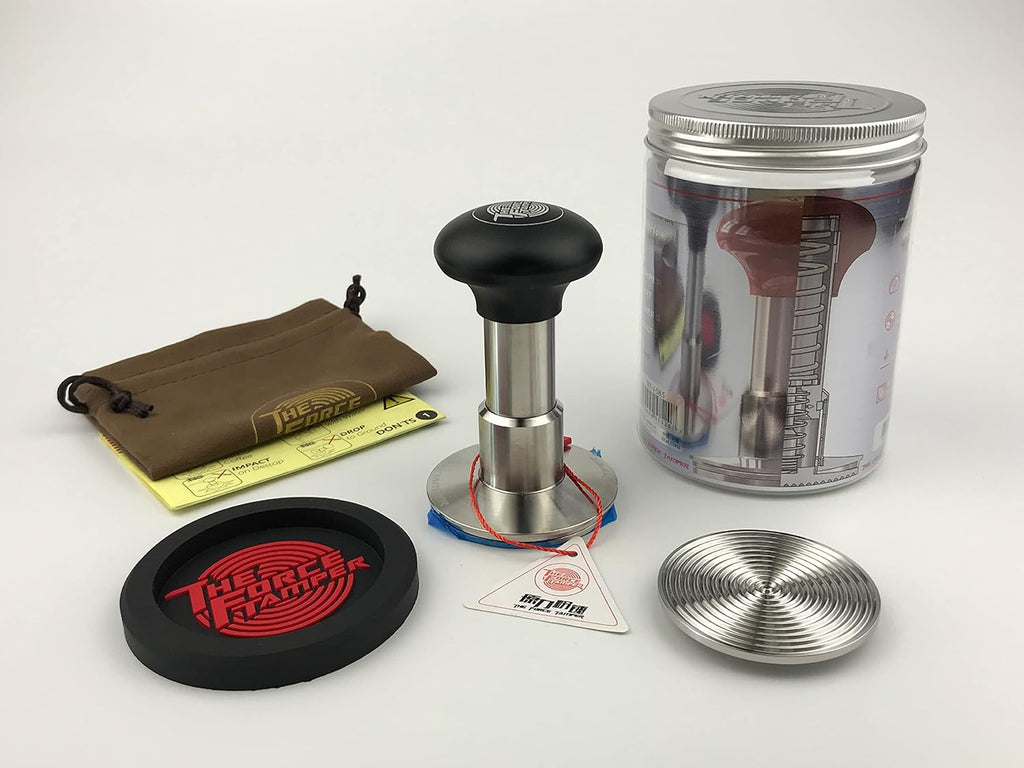 The Force Tamper Automatic Impact Coffee Tamper Adjustable Const Pressure and Autoleveling Extend Set New (Jelly, 53.00mm)