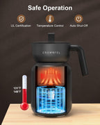 CROWNFUL Milk Frother, Electric 5-in-1 Milk Frother and Steamer with Temperature Control, Dishwasher Safe, Auto Shut-Off Frother for Coffee, Latte, Cappuccino, Macchiato, Dark Gray