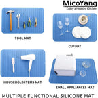 Silicone Dish Drying Mat for Multiple Usage,Easy clean,Eco-friendly,Heat-resistant Silicone Mat for Kitchen Counter or Sink,Refrigerator or Drawer Liner Lichen BlueL 3XL 28 inches x 18 inches