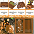 2 Pcs Dubai Chocolate Molds Silicone, 1 Inch Deep Chocolate Mold for Pistachio Chocolate Bar, Candy Bar Snack Baking Mold - 2 Different Shapes