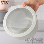 COOK WITH COLOR Prep Bowls with Lids- Wide and Deep Nesting Plastic Small Mixing Bowl Set with Lids, 8 Piece Set - Deep Bowls, Grey/Pink