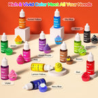 Food Coloring Liquid Set - 12 Vibrant Color Food Grade, Food Coloring Gel Concentrated Neon Icing Colors for Cake Decorating, Baking, Easter Egg, Icing, Fondant, Cooking, Slime Making DIY Supplies Kit - 0.35 Fl. oz (10 ml)/Bottles