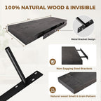 24x8x1.6 inch Floating Shelves Set of 2 – Solid Wood Rustic Black Wall Mounted Shelf for Kitchen, Bathroom, Living Room