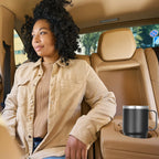 VEGOND 20 oz Tumbler with Handle Lid and Straw, Stainless Steel Insulated Travel Coffee Mug Spill Proof Double Wall Metal Tumbler Cup Keeps Drink Hot and Cold, Black 1 Pack