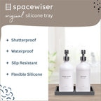 Countertop and Vanity Tray - 2 PC Small 7.7" Silicone Bathroom Trays, Kitchen Soap Tray, Dish Sponge Soap Holder Kitchen Sink Organizer Caddy, Bathroom Counter Trays for Lotion Dispenser