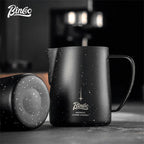 Bincoo Star Milk Frothing Pitcher 12oz,Espresso Steaming Pitcher,Espresso Machine Accessories,Milk Frother cup,Milk Coffee Cappuccino Latte Art,Stainless Steel Jug Cup.(Black 12oz)
